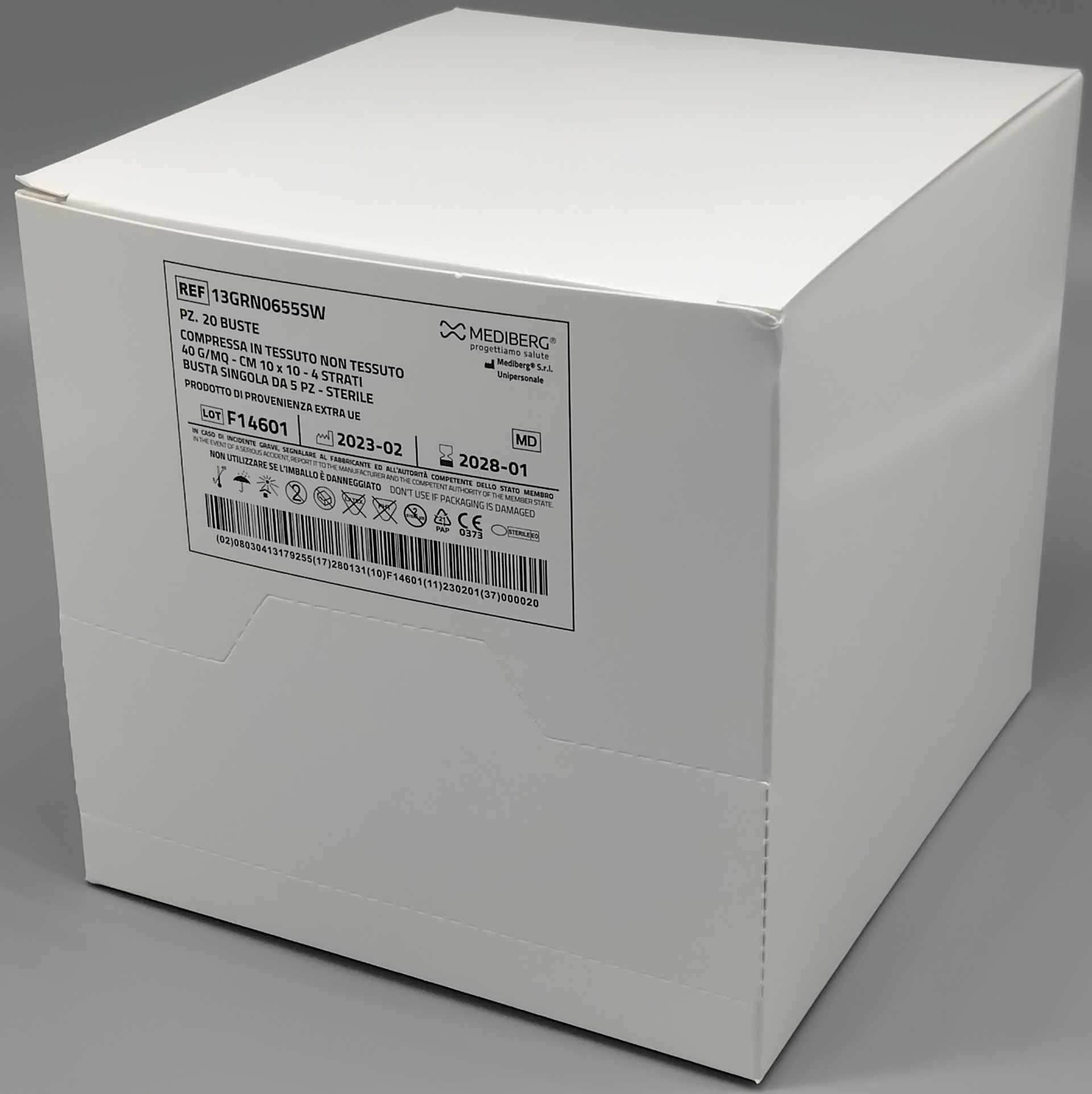 Compresse TNT piegate in 4 strati in busta singola da 5 pz STERILE