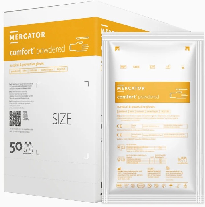 Guanti chirurgici Comfort in lattice con polvere sterili