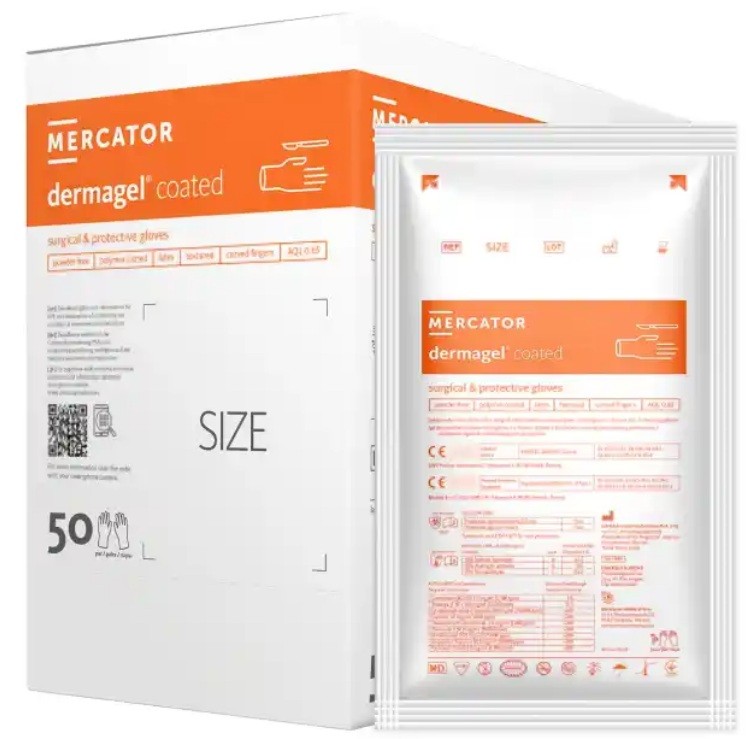 Guanti chirurgici Dermagel coated in lattice senza polvere sterili