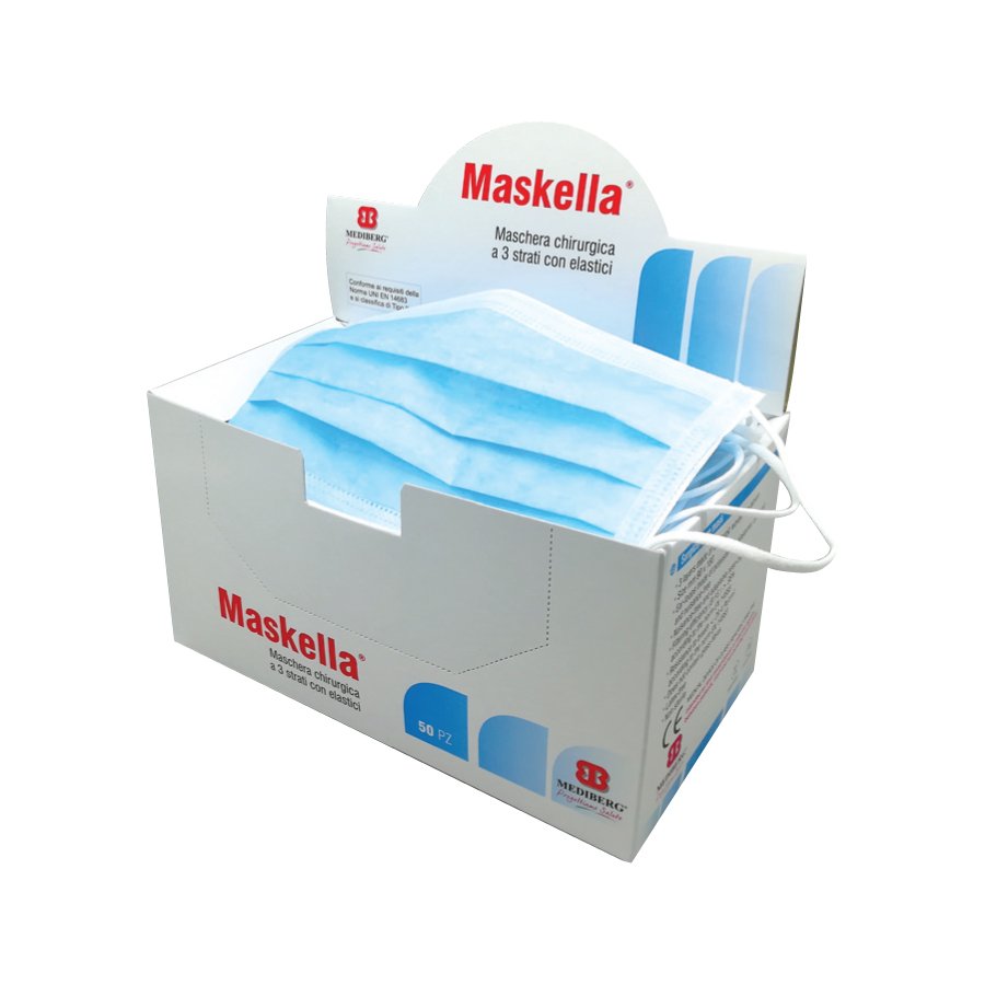 Mascherina chirurgica in TNT a 3 strati con elastici