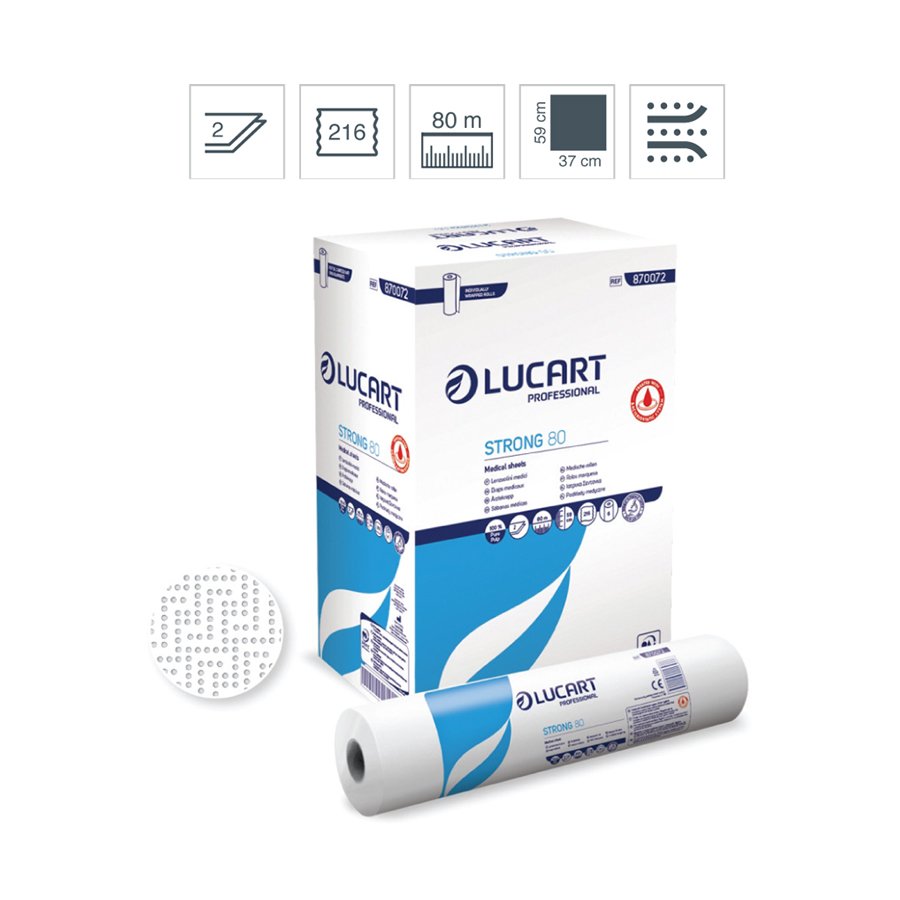 Lenzuolino medico in carta a 2 veli da 80 m